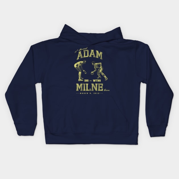 IHS vs. WTHS Adam Milne basketball game shirt Kids Hoodie by todd_stahl_art